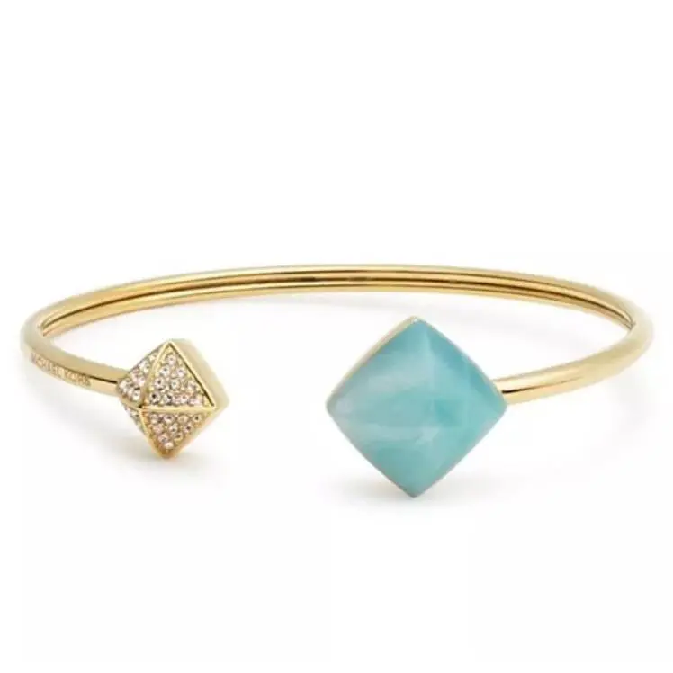 Michael Kors Mint Green Crystal Pyramid Bangle Bracelet MKJ5224710