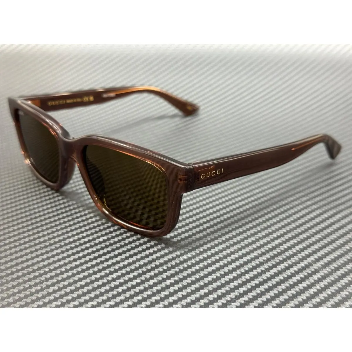GG1583S 004 Brown Transparent Men`s Large 56 mm Sunglasses by Gucci