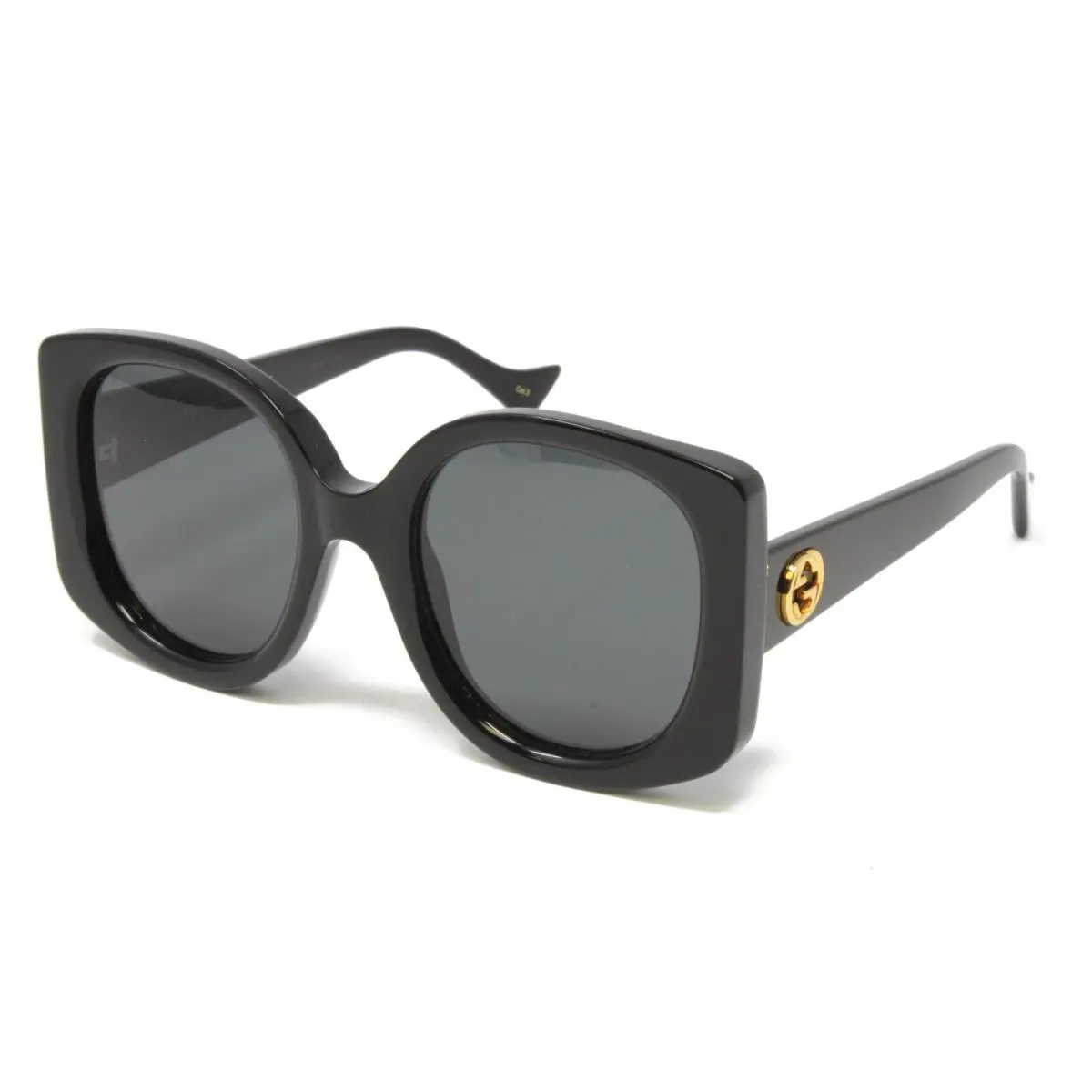 Gucci Sunglasses Women`s Round Plastic Black 53mm Grey Lens GG1257S-001