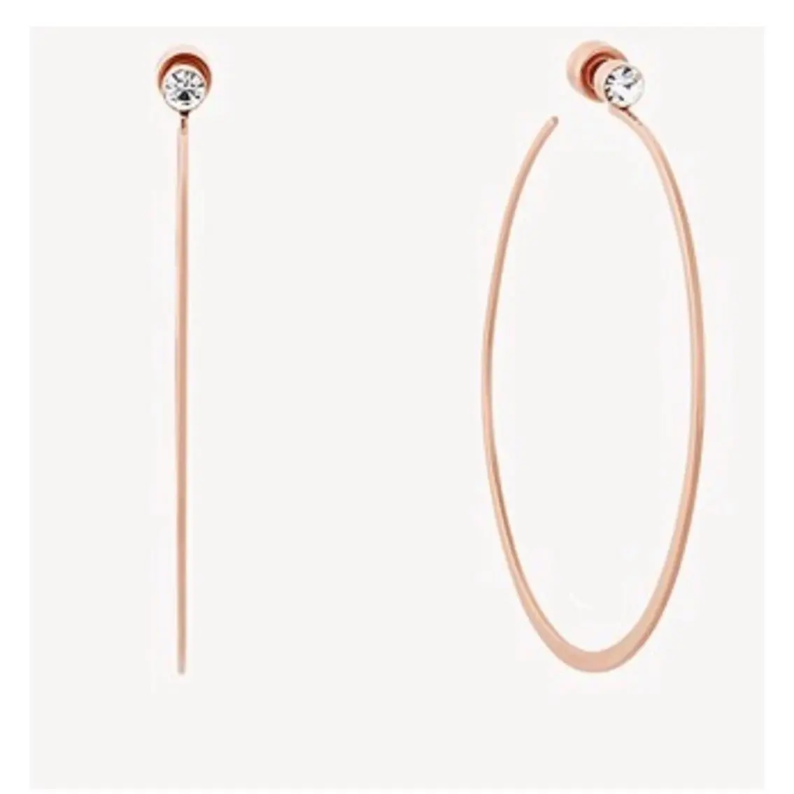Rose Gold Modern Brilliance Large Hoop Earrings by Michael Kors