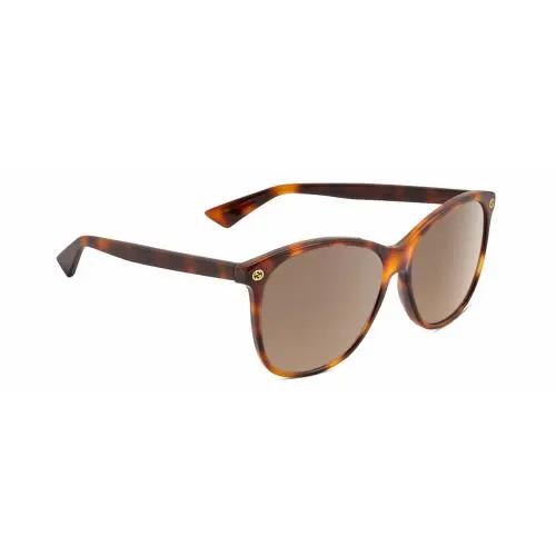 GG0024S Unisex Square Designer Sunglasses Brown Tortoise Havana/brown 58mm by Gucci
