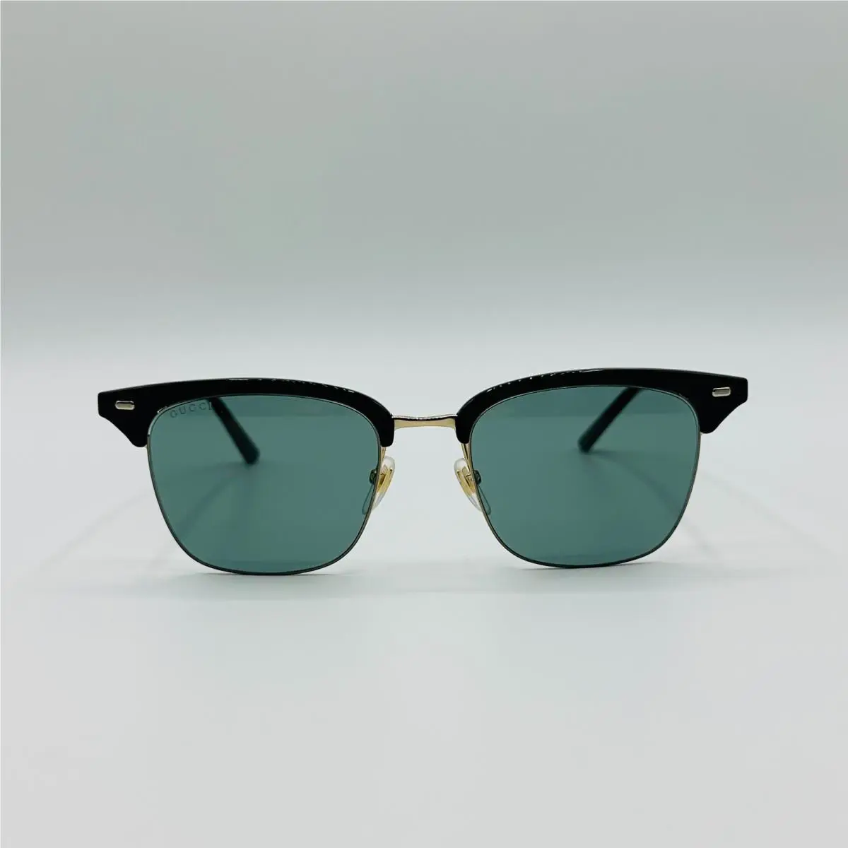 Gucci Men`s Black/brown Metal Acetate Sunglasses with Logo GG0389S 541560 1036