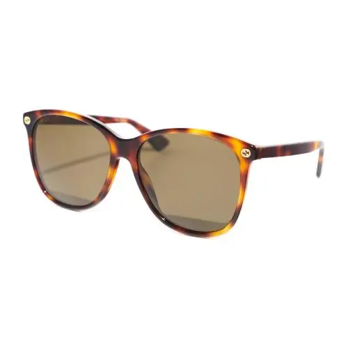 Gucci GG0024S-002 Unisex Designer Sunglasses in Havana Tortoise Gold/brown 58 mm