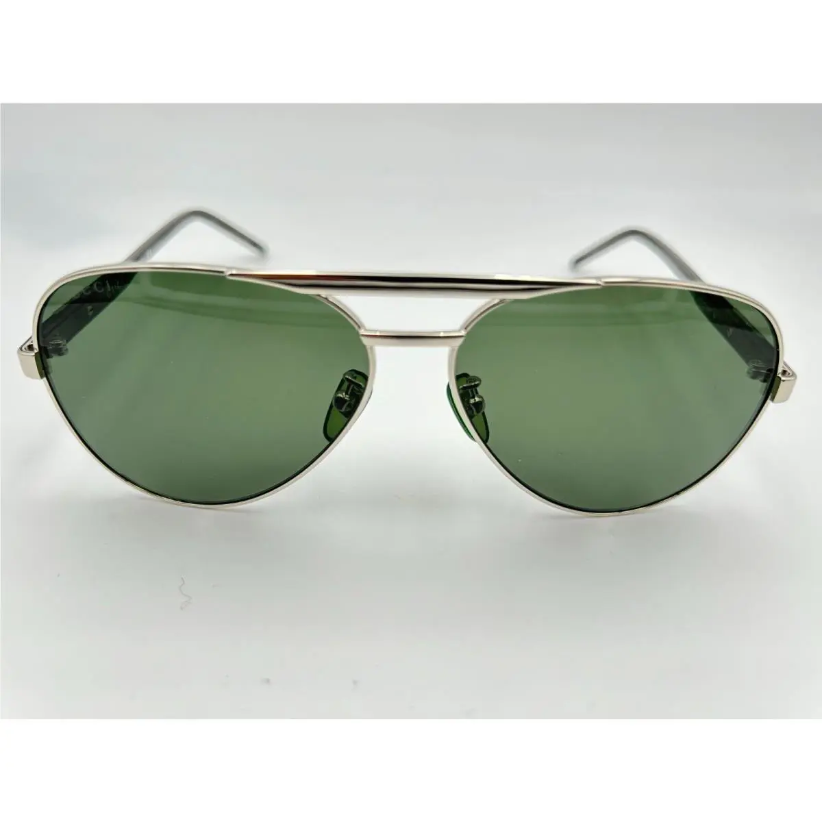 Gucci Sunglasses GG1163S 002 Silver Grey Green 60-13-145 Aviator
