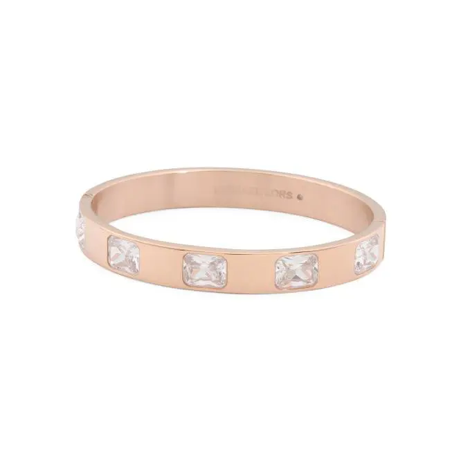 Michael Kors Rose Gold Crystals Bangle Bracelet MKJ6238791