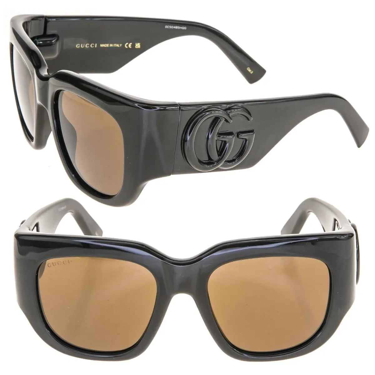 Gucci Lido 1545 Brown Oval Chunky Logo Gg1545S Sunglasses Summer Beach Club 002
