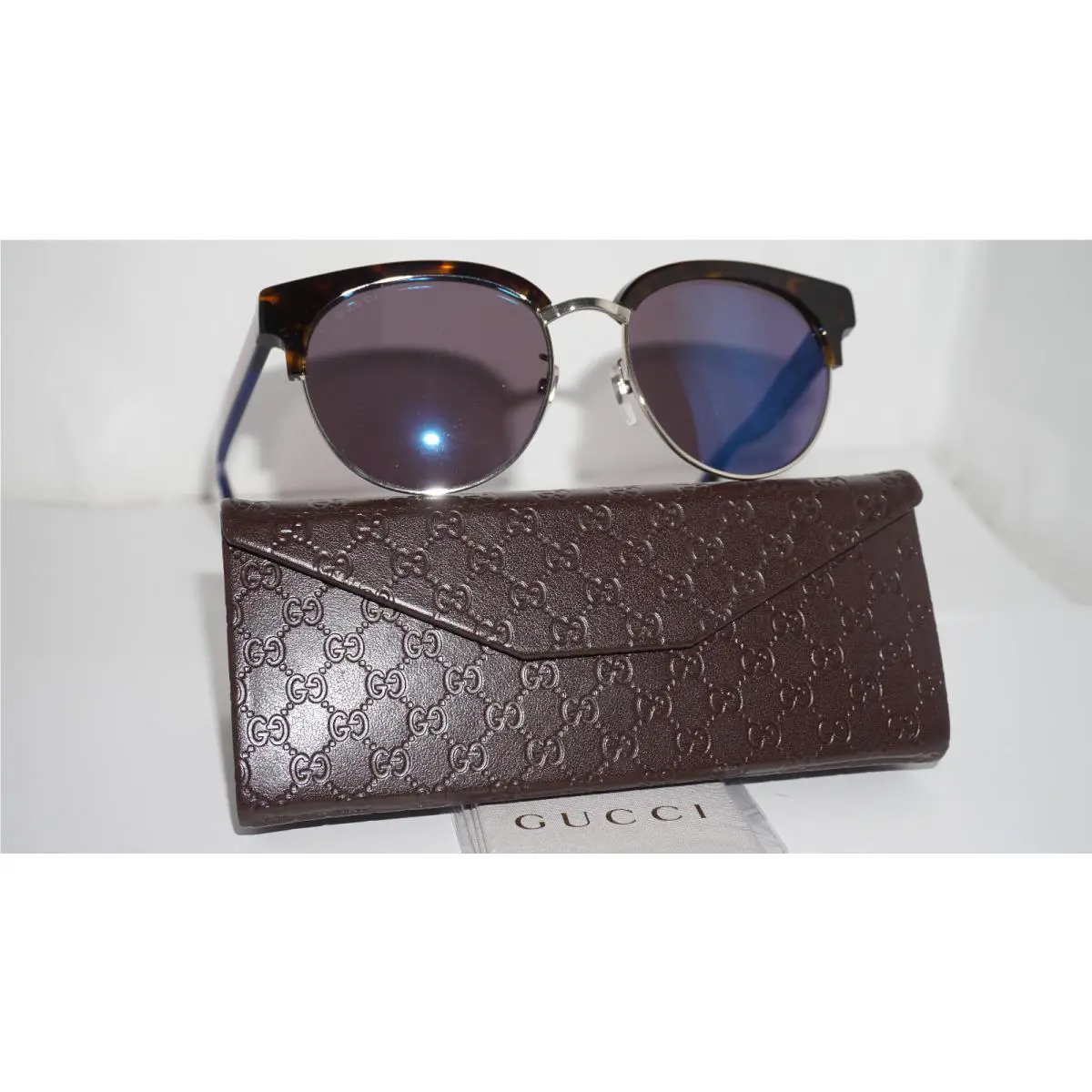 Gucci Sunglasses Havana Blue Mirror GG0058SK 004 55 18 145