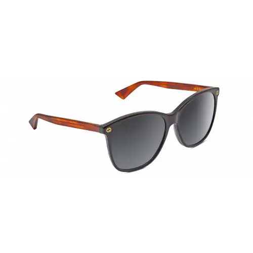Gucci GG0024S Unisex Square Sunglasses in Black Brown Havana/grey Gradient 58 mm - Frame: Multicolor, Lens: Multicolor