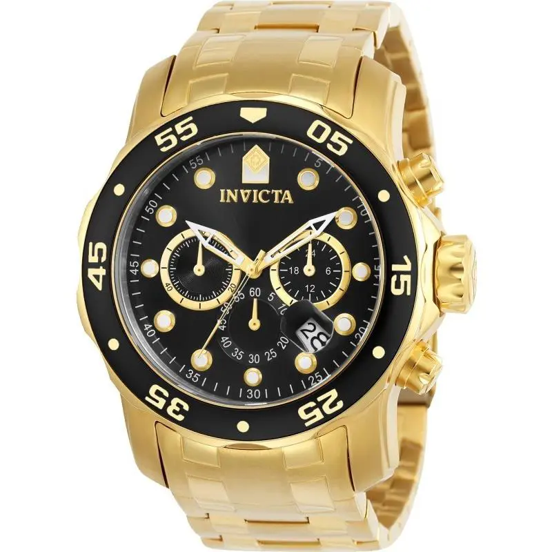 Invicta Men`s 0072 Pro Diver Quartz Chronograph Black Dial Watch
