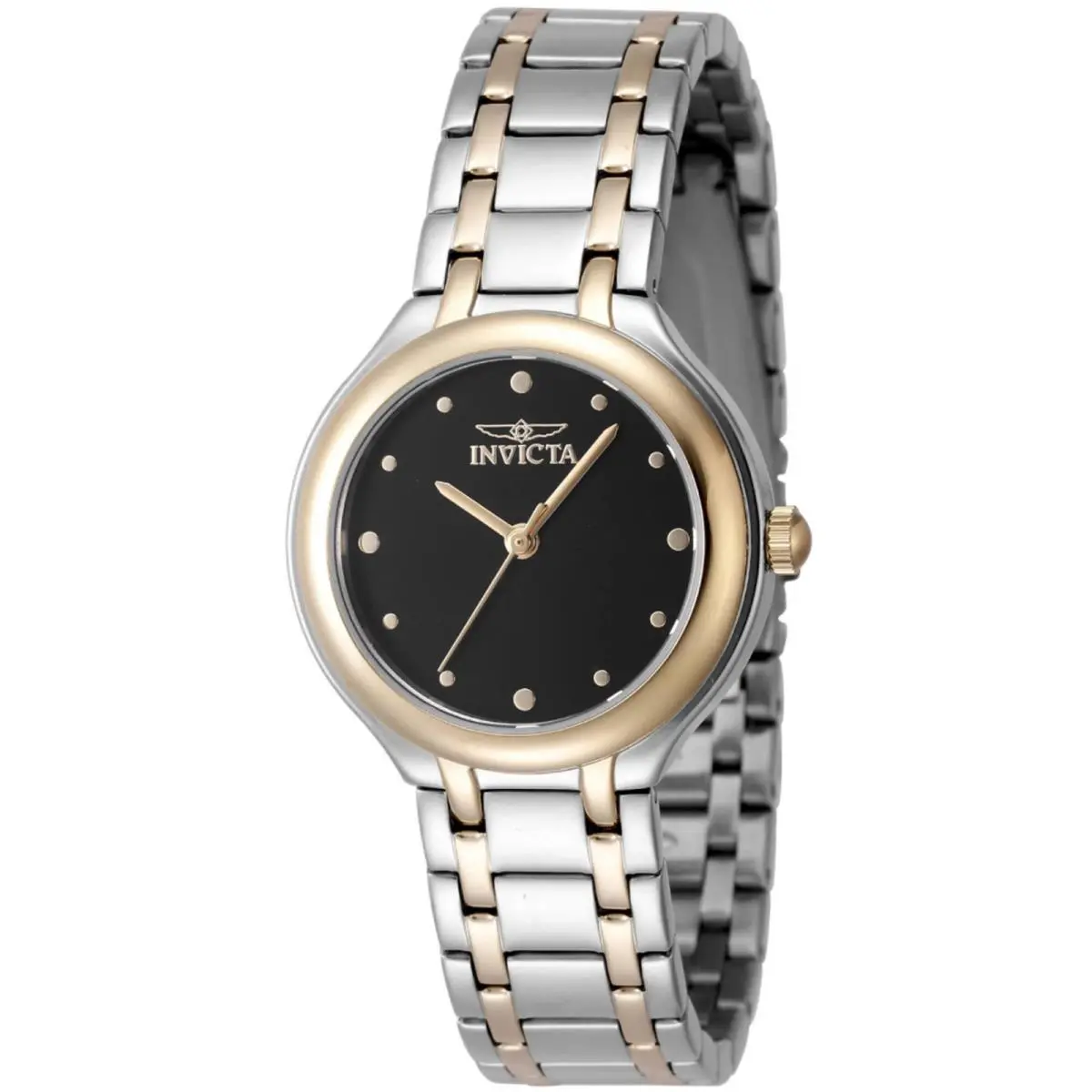 Women`s Watch Wildflower Quartz Black Dial Two Tone Steel Bracelet 48229 by Invicta