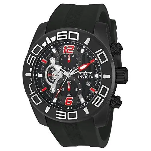 22811 Men`s `pro Diver` Quartz Stainless Steel and Silicone Black Watch by Invicta