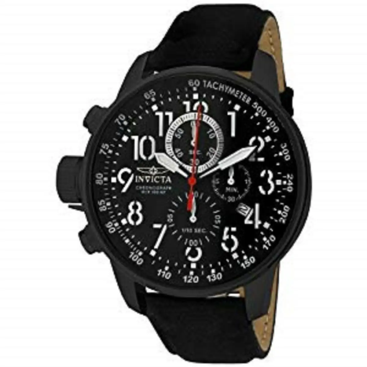Big Invicta 1517 Military Lefty Black Chronograph Watch