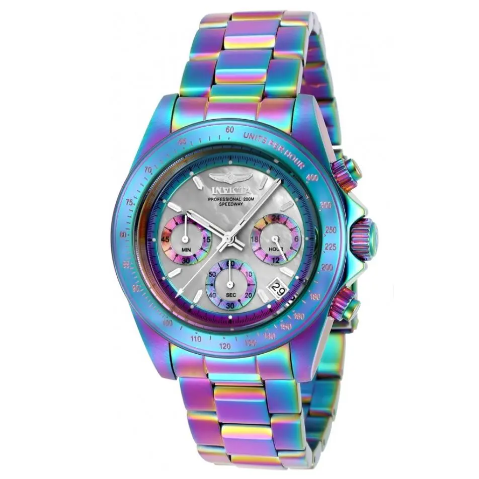 Invicta Speedway Men`s 40mm Iridescent Rainbow Chronograph Watch 23942 Rare