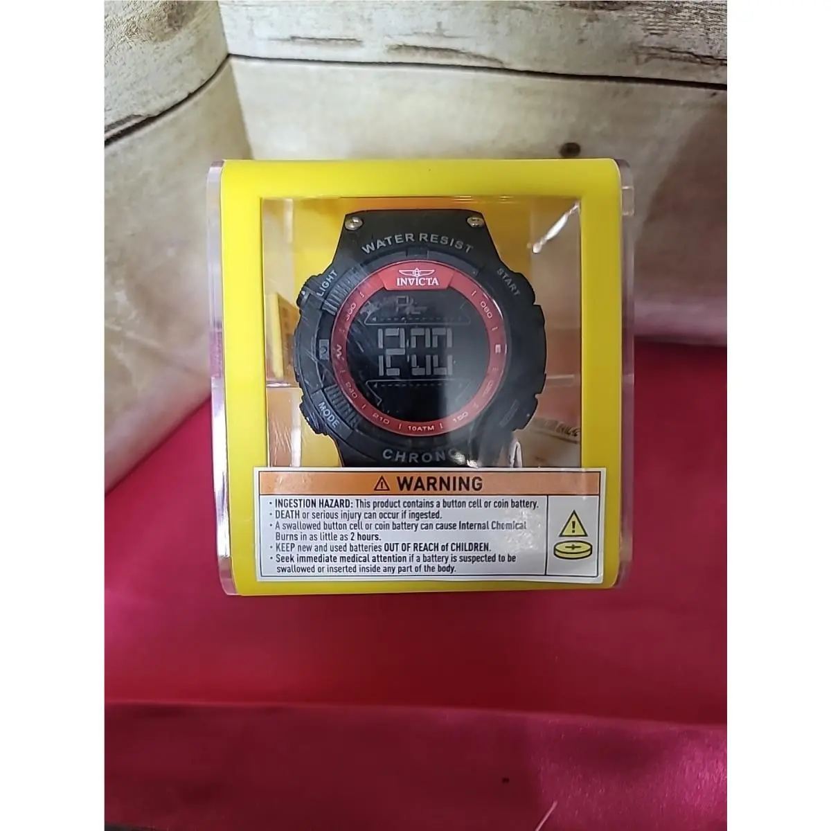 Invicta Men`s 52mm Chrono Racing Digital Men`s Red 100m Polyurethan Watch