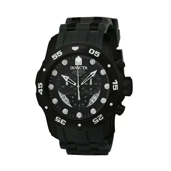 Invicta Men`s Watch Pro Diver Scuba Chronograph Black Dial Strap 6986