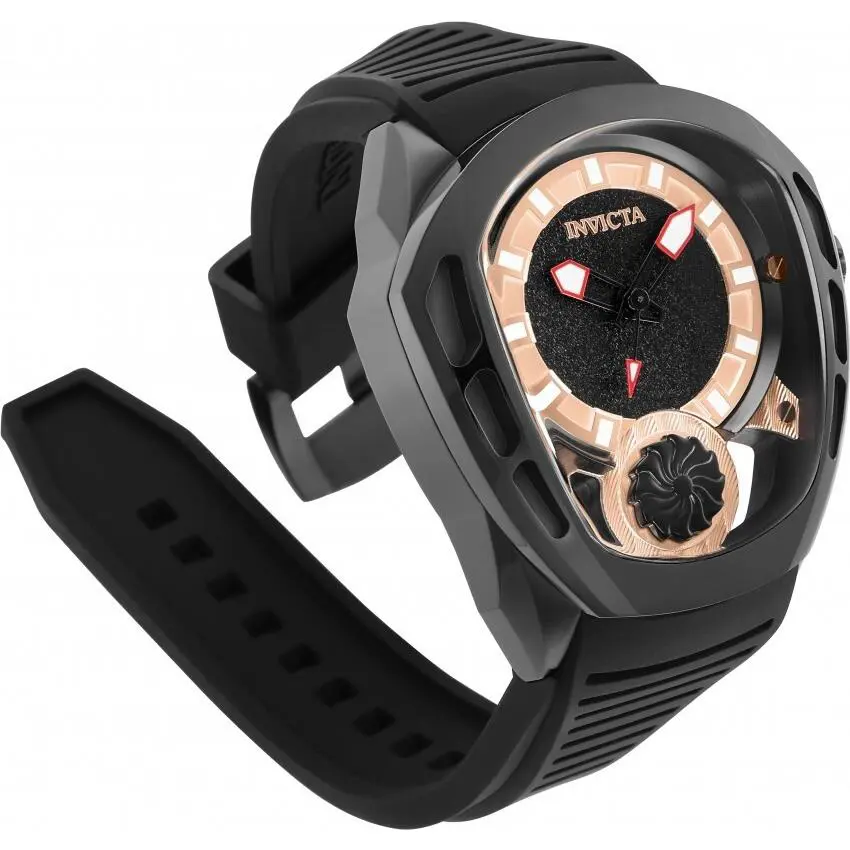 Invicta 35445 Akula Automatic Black Watch Steel Silicone Skeleton 48.7MM