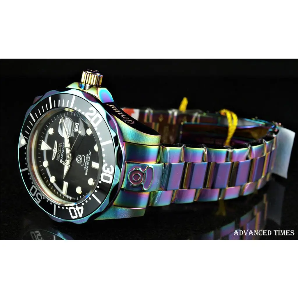 Invicta 26601 Men`s 47mm Grand Diver Automatic Black Dial 300m Iridescent Watch