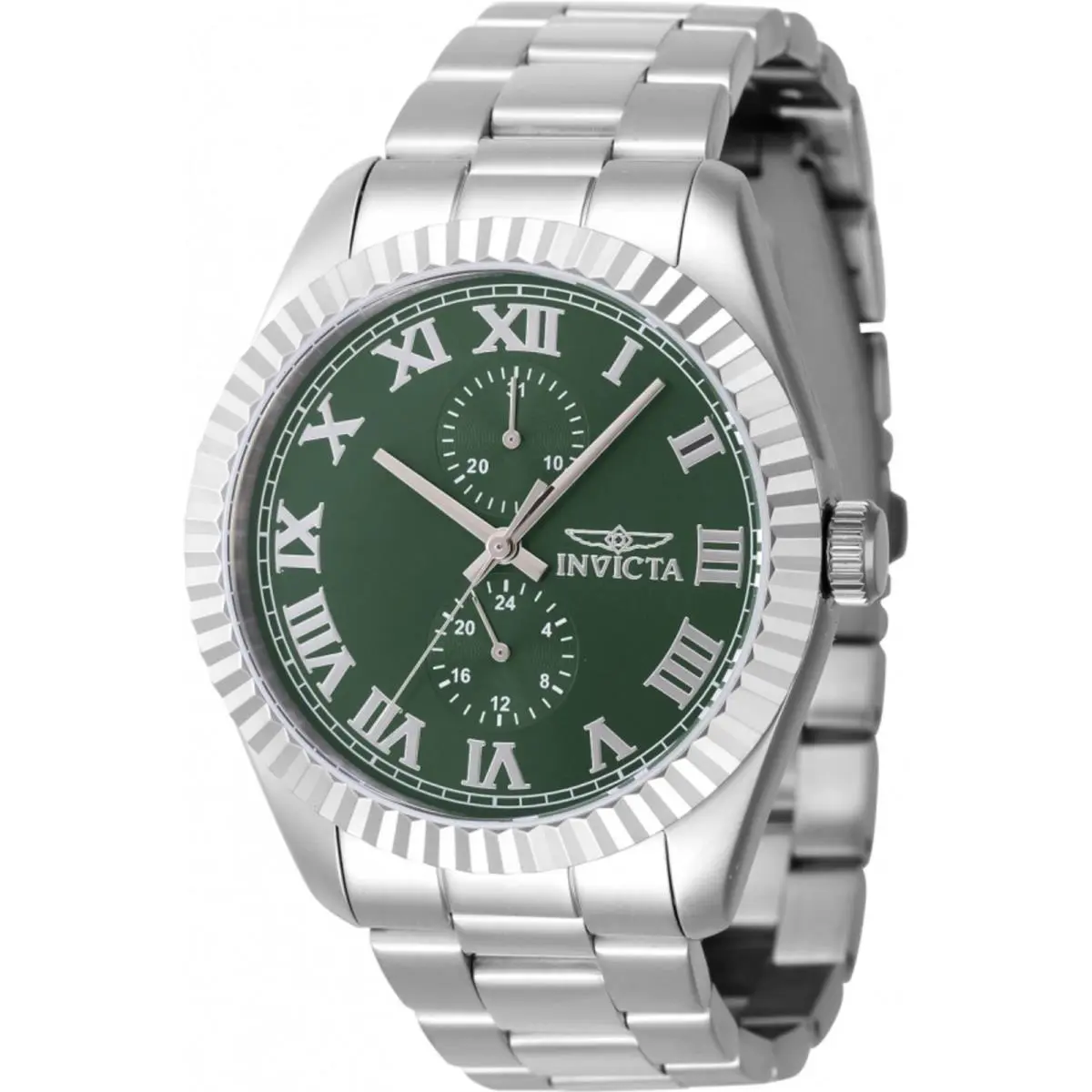 Invicta Men`s Watch Specialty Quartz Green Dial Stainless Steel Bracelet 47422 - Dial: Green, Band: Silver