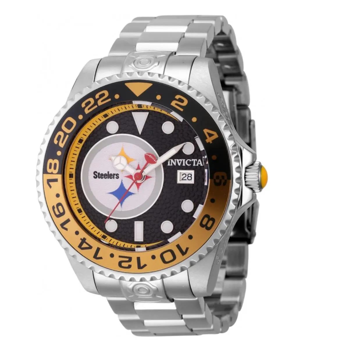 Invicta Nfl Pittsburgh Steelers Men`s 47mm Grand Diver Automatic Watch 45024