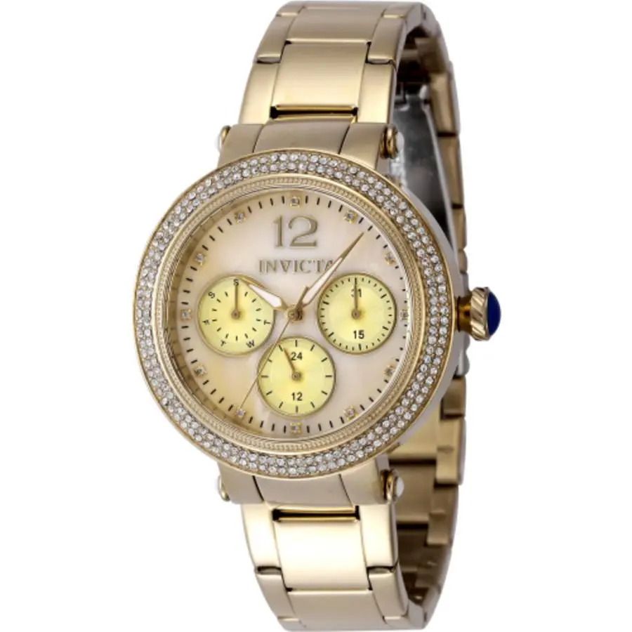 Bolt Quartz Crystal Gold Dial Ladies Watch 48113 by Invicta