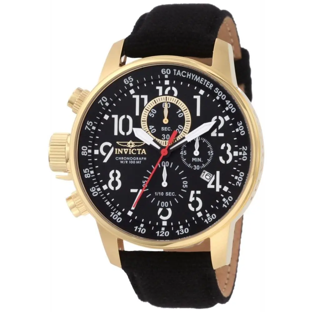 Invicta Men`s 1515 I-force Quartz Chronograph Black Dial Watch - Dial: Black, Band: Black