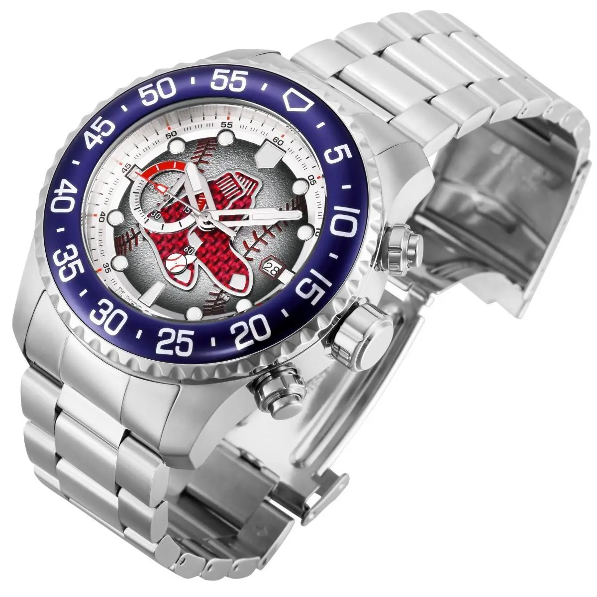 Invicta 42683 Boston Red Sox Chronograph Watch Steel Mlb Baseball 50MM