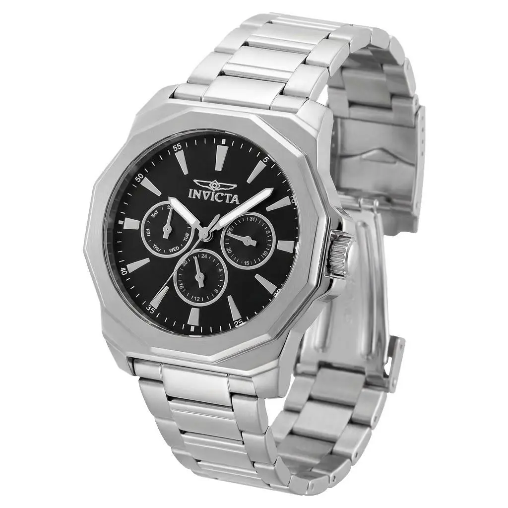 Men`s Watch Speedway Quartz Black Dial Stainless Steel Bracelet 46842 by Invicta