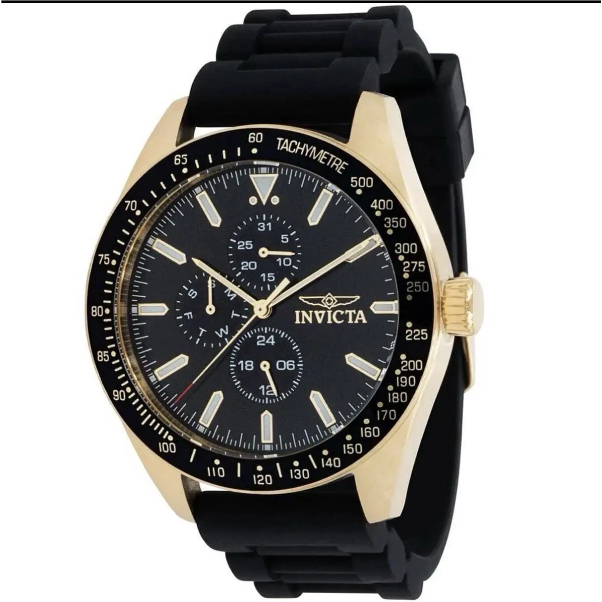 Invicta Men`s 38404 Aviator Quartz Multifunction Black Dial Watch