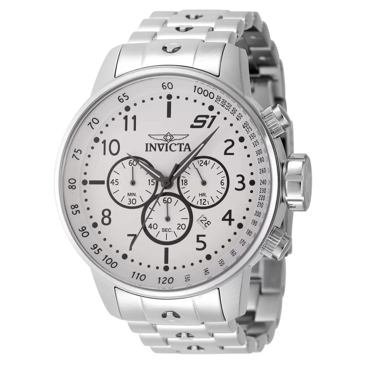 23078 Quartz Watch Silver Dial Stainless Steel 48mm Men by Invicta