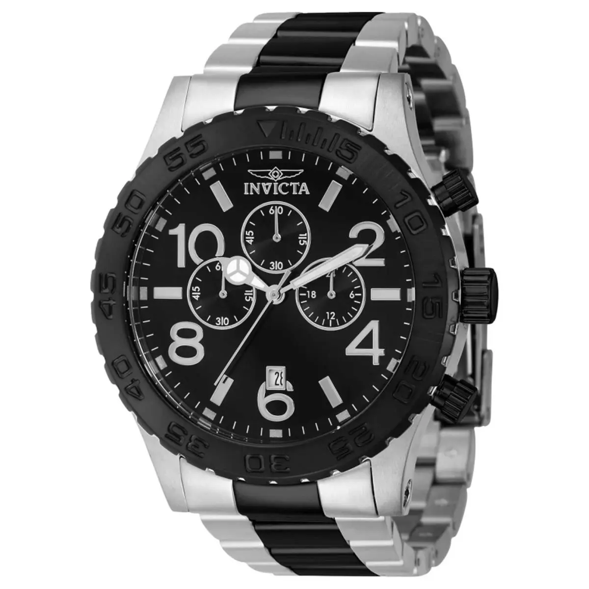 Invicta Men`s Watch Specialty Two Tone Silver Tone and Black Bracelet 40606