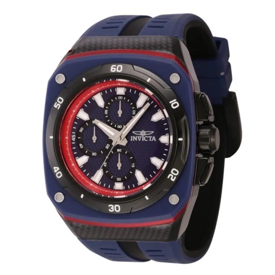 Invicta Men`s 46mm Speedway Chronograph Quartz Purple Red Black 50m SS Watch