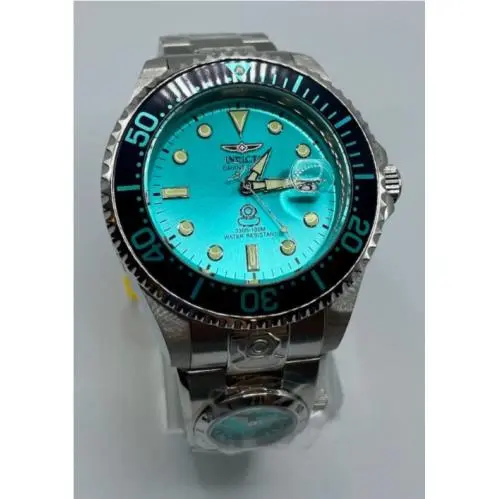 Invicta Grand Diver Auto Dual Time Men`s 47mm Blue Dial Stainless Watch 45815