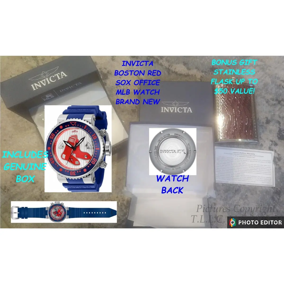 New/nwt Mens Chronograph 51MM 10ATM Boston Red Sox 42362 Invicta Watch+bonus