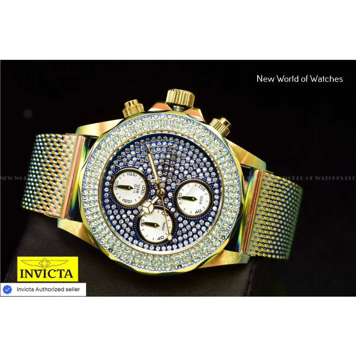 Invicta Women Pro Diver 399 Crystal Chronograph Quartz Dial Fire Amber Watch