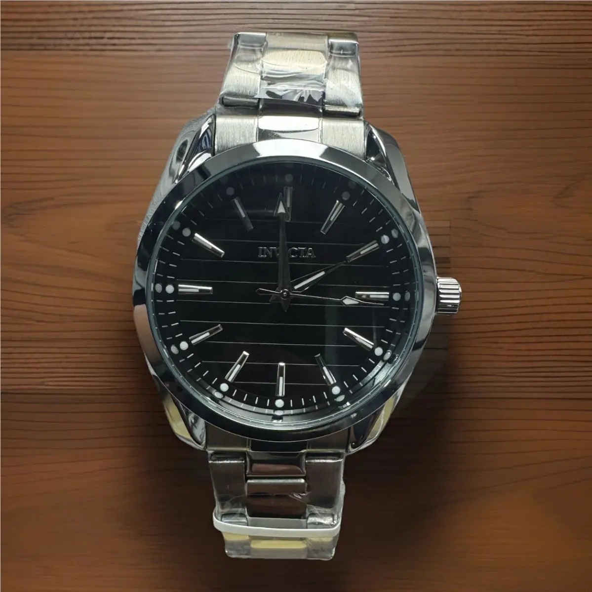 Invicta Celestial Hollis Watch Men 42 Silver Stainless Steel Quartz Black Bezel