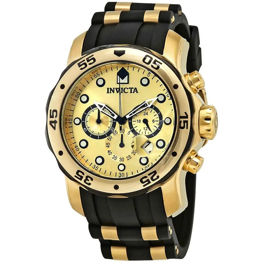 Pro Diver Chronograph Black Polyurethane Men`s Watch 17885 by Invicta