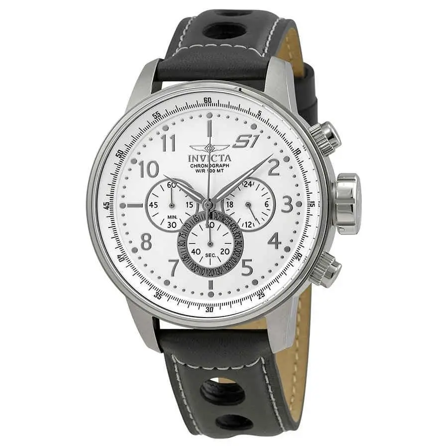 Invicta S1 Rally Chronograph Men`s Watch 25723 - Dial: White, Band: Grey