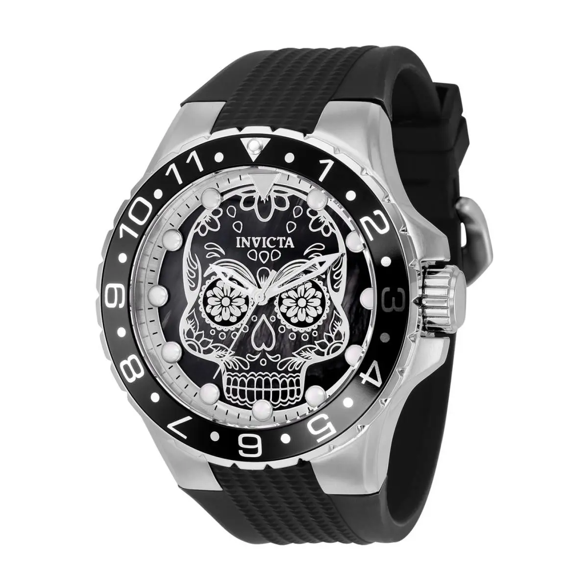 Watch Invicta 36855 Aviator Men 50 Stainless Steel - Dial: Steel, Band: Black