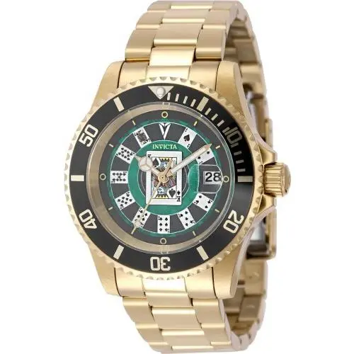 Pro Diver 40mm House of Cards Gold Tone SS Men’s Watch 50525 by Invicta
