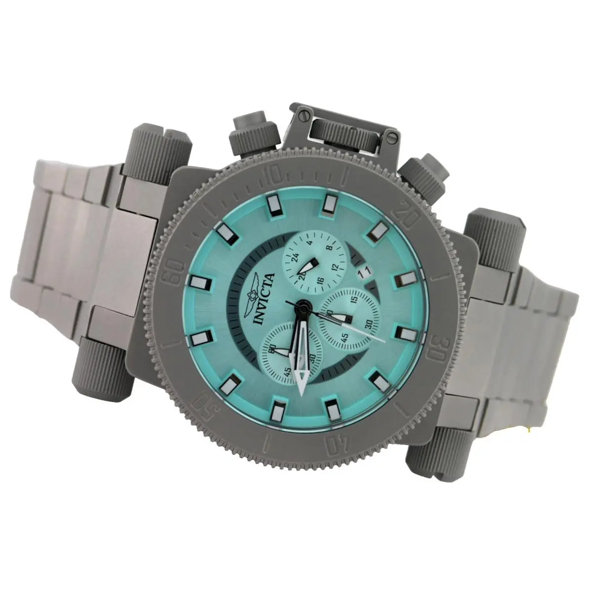 48220 Coalition Forces All Titanium Chronograph Turquoise Watch 51MM by Invicta