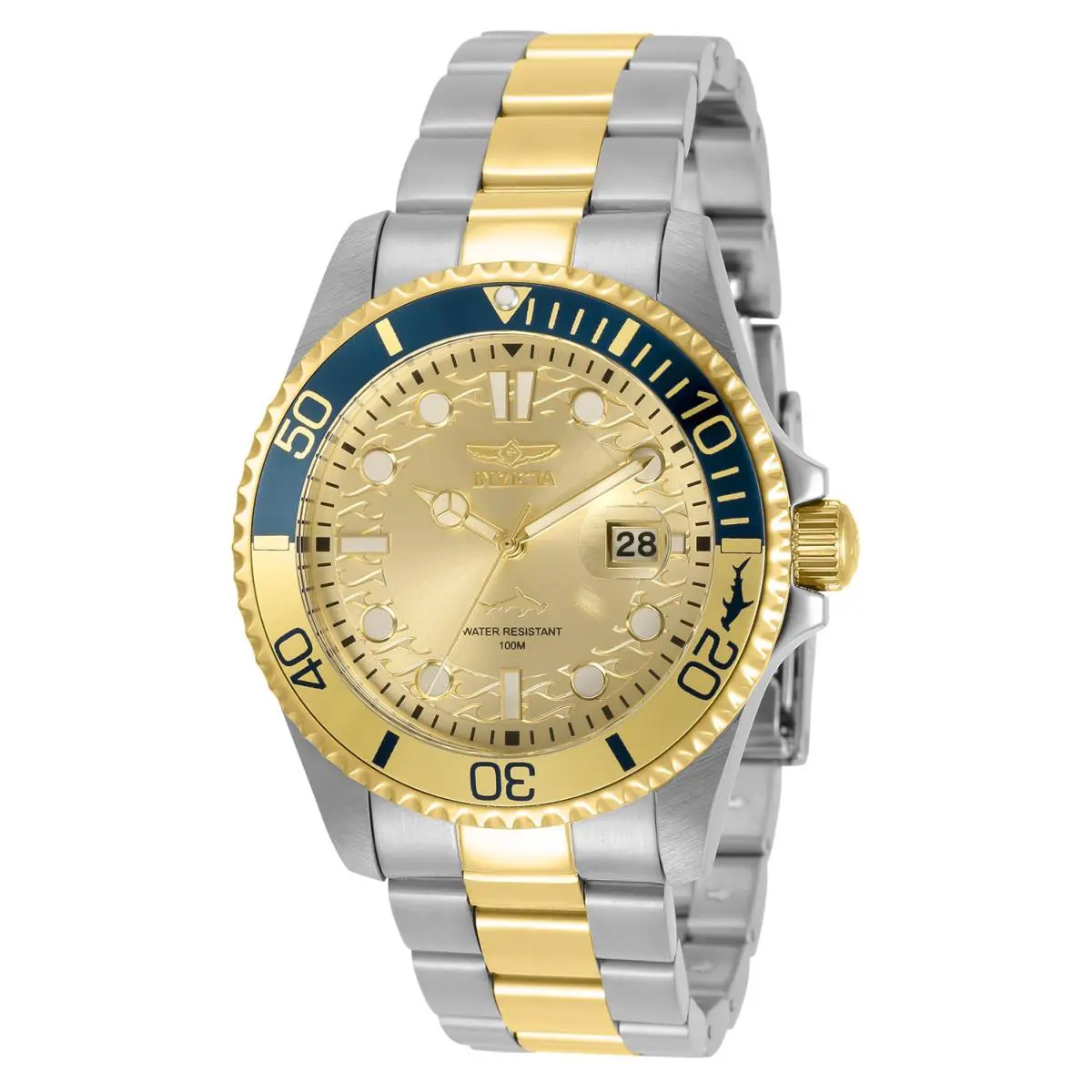 Men`s 30948 Pro Diver Quartz 3 Hand Gold Dial Watch by Invicta