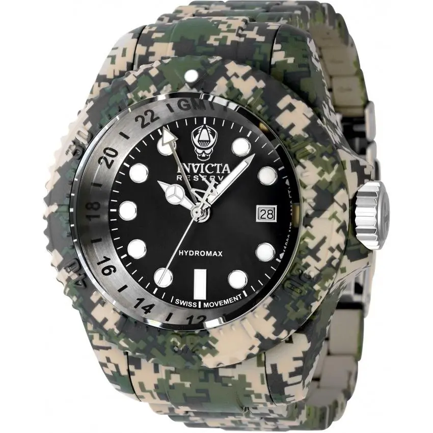 Invicta 40462 Reserve Men`s 52mm Pro Diver Hydromax Black Dial Aqua Plated Watch