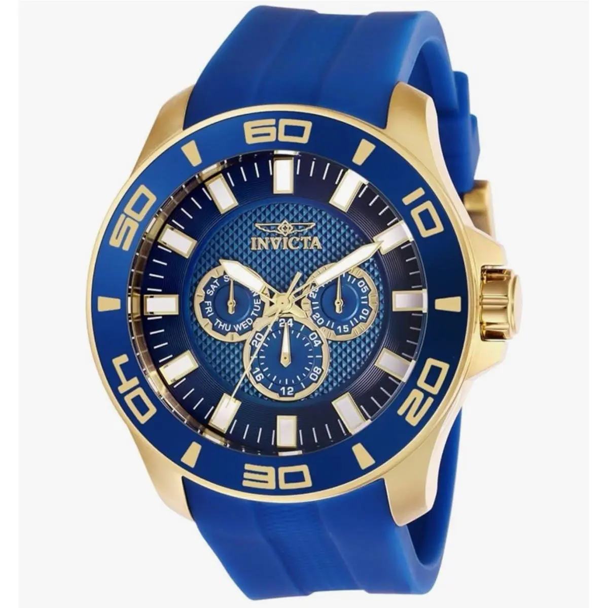 Invicta Men`s 28002 Pro Diver Quartz Chronograph Blue Dial Silicone Watch