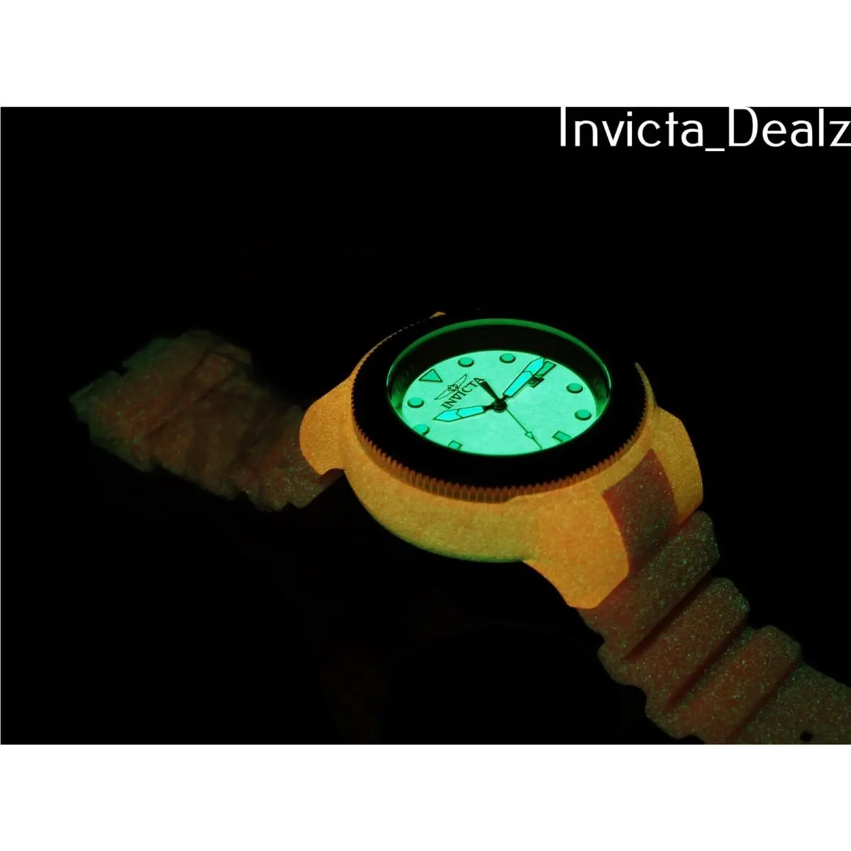Men 52mm Grand Pro Diver Iii Anatomic Neon-glow Red Case Strap SS Watch by Invicta