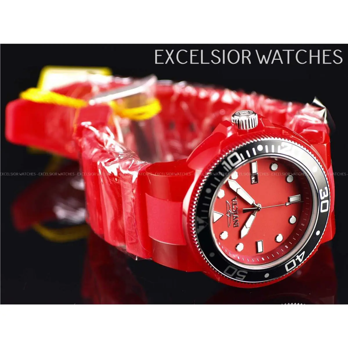 Invicta Men`s 52mm Grand Pro Diver Quartz Anatomic Case Burgundy Dial Watch