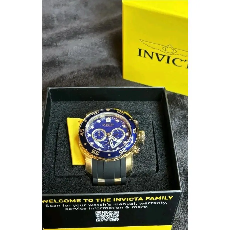 Invicta 6983 Pro Diver Scuba Men`s 48mm Blue Gold Tone Black Quartz Watch