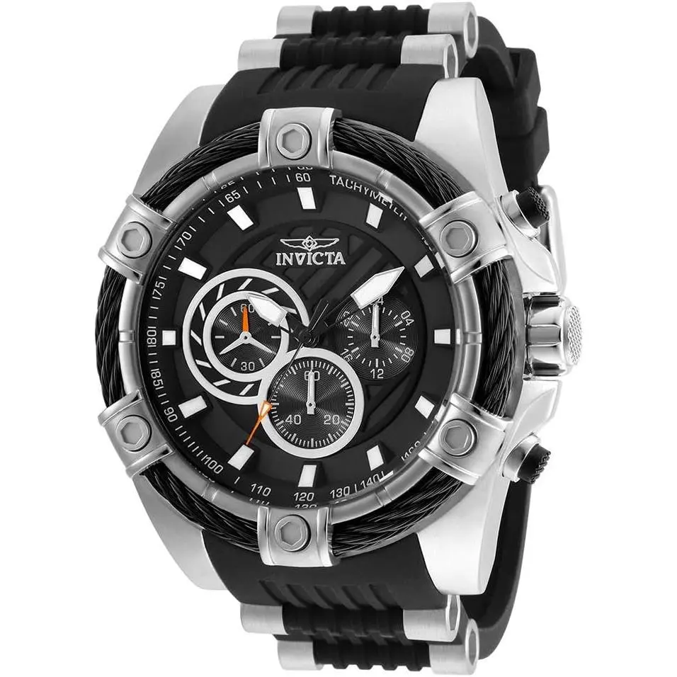 Invicta Men`s `bolt` Quartz 52mm Stainless Steel and Silicone Casual Watch 25523