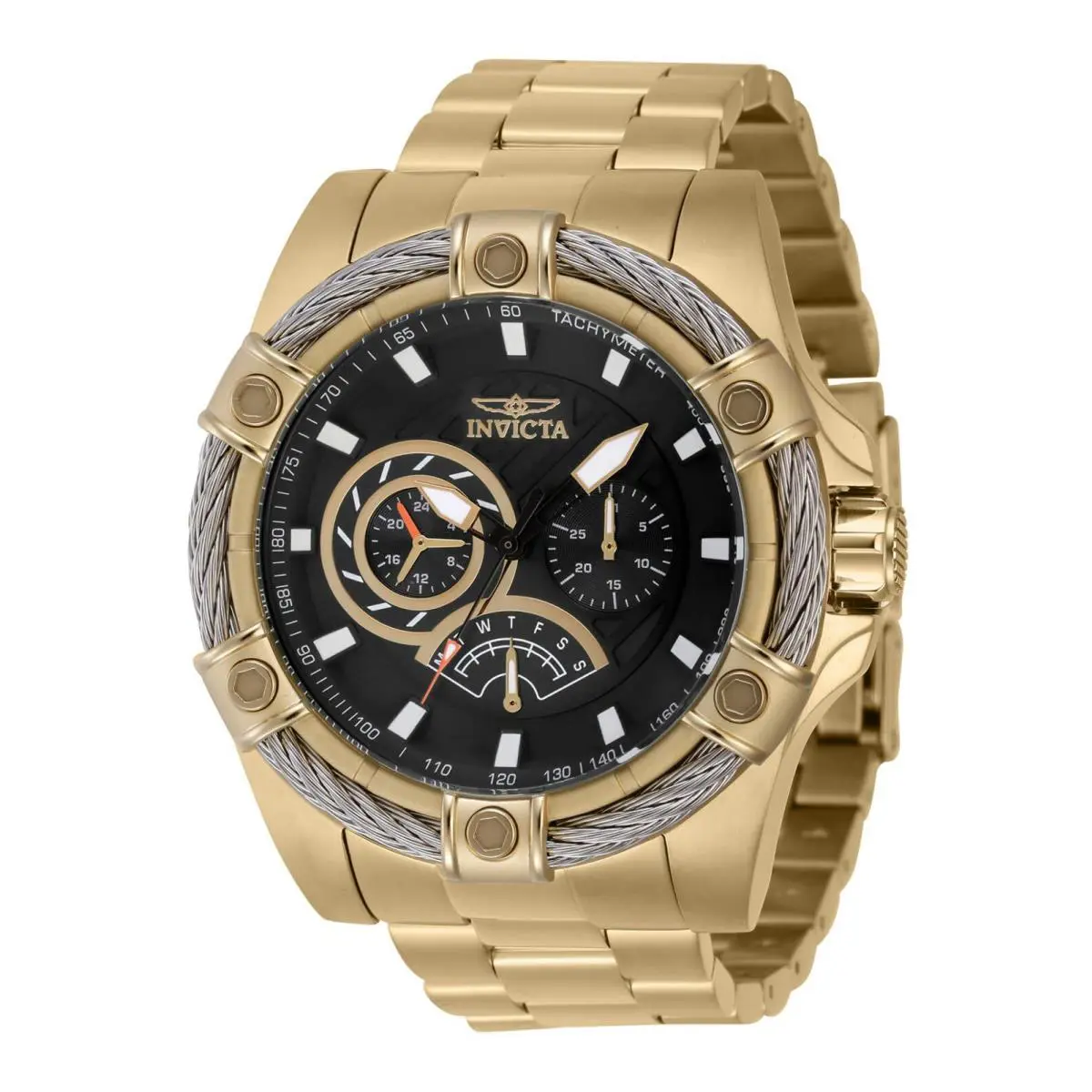 Invicta Men`s Bolt 52mm Stainless Steel Quartz Watch Gold Model: 46868 - Gold