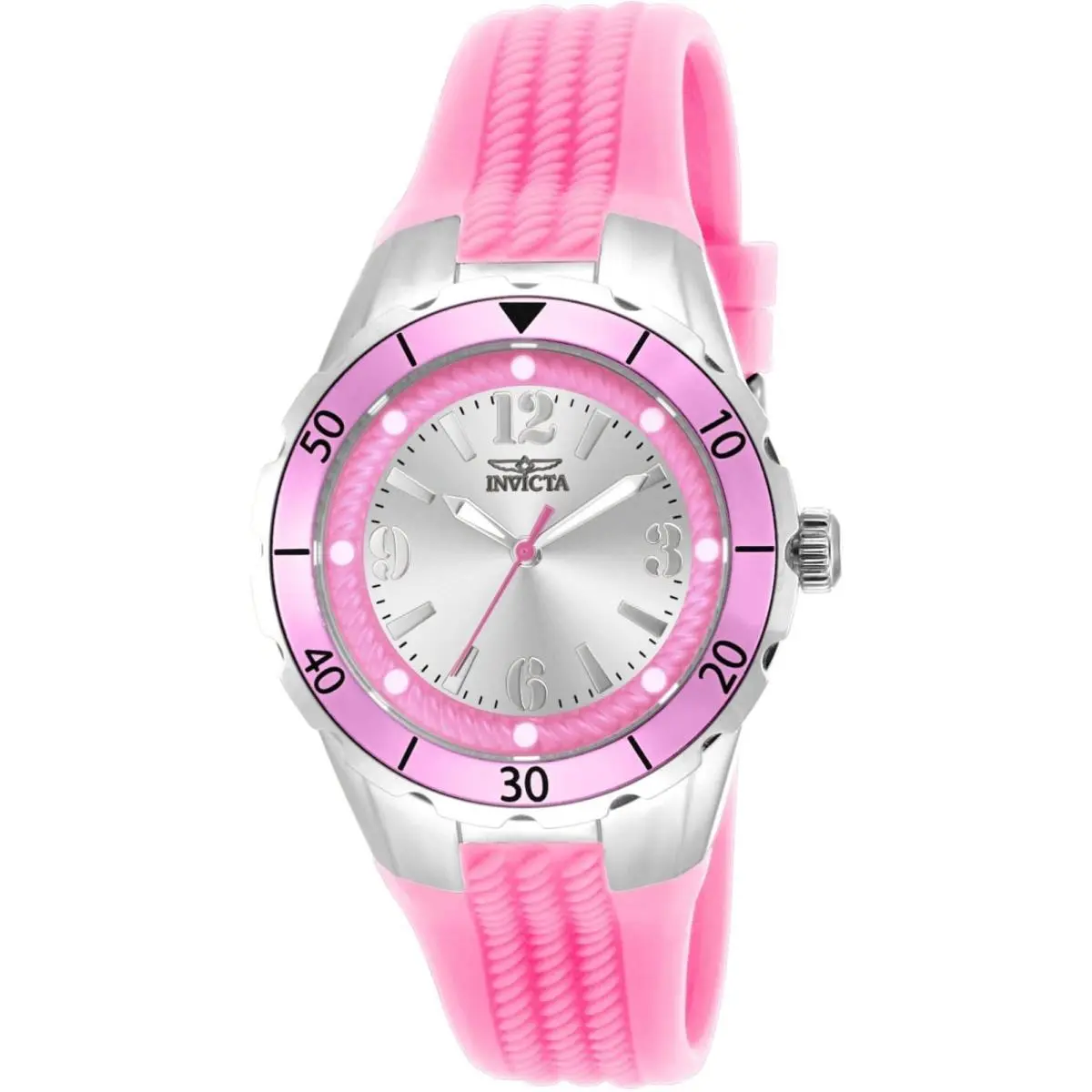 17480 Women`s `angel` Quartz 38mm Pink Stainless Steel Silicone Watch by Invicta