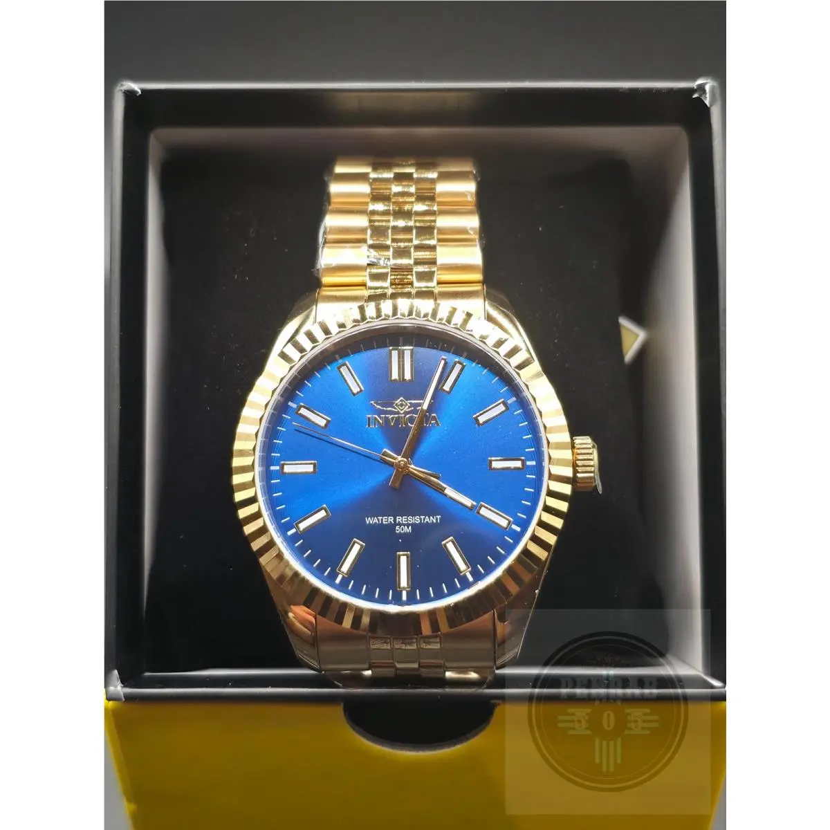 Invicta Specialty Oxford 47490 Men`s 43mm Quartz Blue Dial Gold Tone Watch